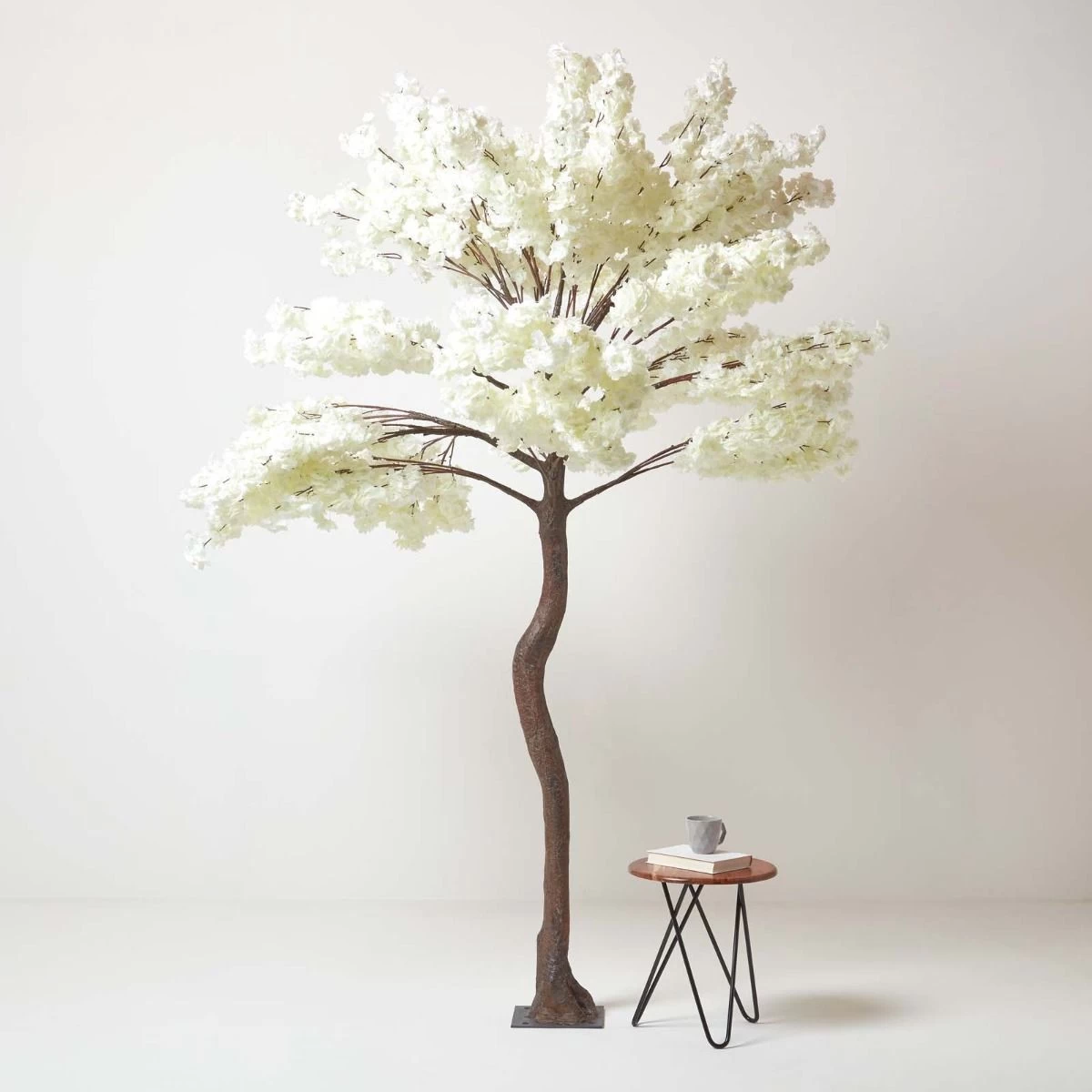 Artificial Blossom Tree With Cream Silk Flowers 8’8 Feet - Image 5