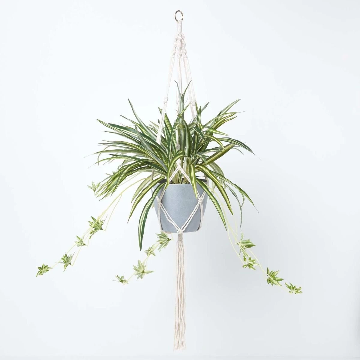 Artificial Hanging Basket Spider Plant, 95 Cm