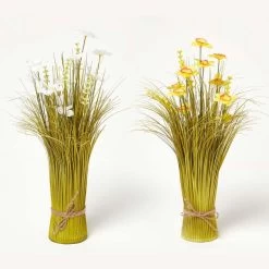 Set Of White And Yellow Daffodil Artificial Flower Arrangement