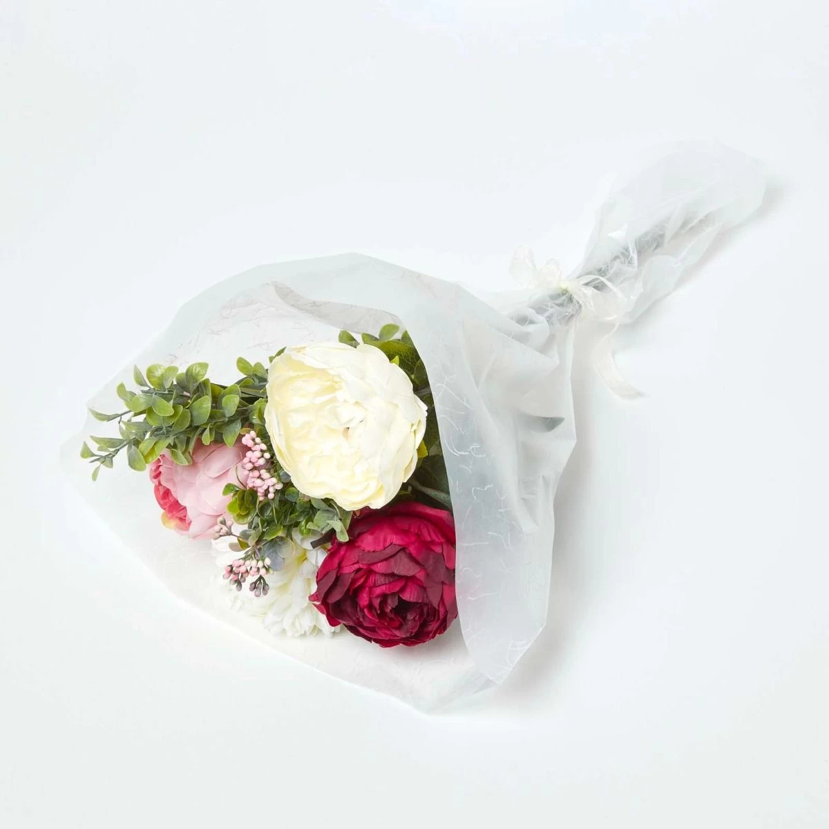 Peony & Pom Cream And Pink Artificial Bouquet - Image 3