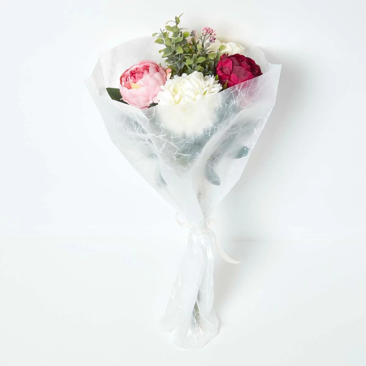 Peony & Pom Cream And Pink Artificial Bouquet - Image 7