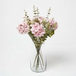 Pom & Daisy Pink Artificial Bouquet In Brown Paper