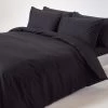 Black Egyptian Cotton Duvet Cover With Pillowcases 200 Thread Count