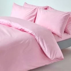 Pink Egyptian Cotton Duvet Cover With Pillowcases 200 Thread Count