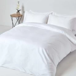 White Egyptian Cotton Duvet Cover With Pillowcases 1000 Thread Count