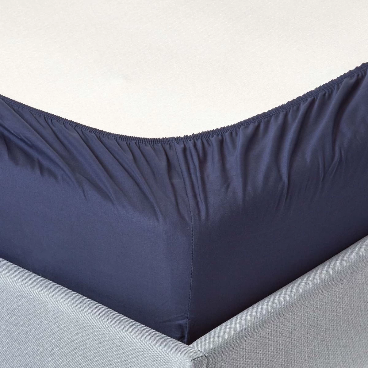 Navy Blue Egyptian Cotton Deep Fitted Sheet 200 TC - Image 2