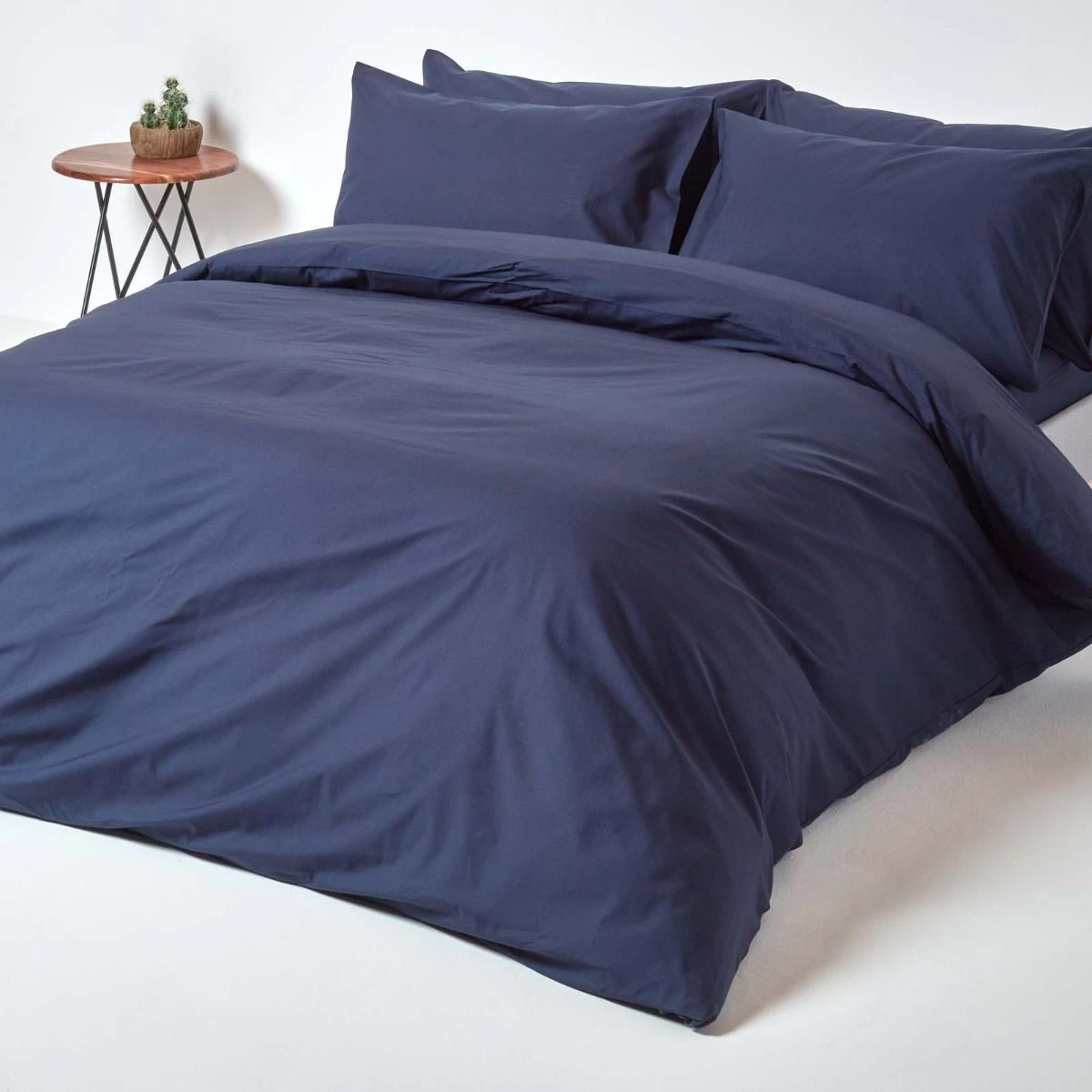 Navy Blue Egyptian Cotton Deep Fitted Sheet 200 TC - Image 3