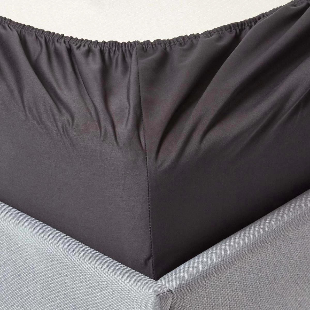 Dark Charcoal Grey Egyptian Cotton Deep Fitted Sheet 1000 TC - Image 2