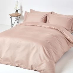 Mink Beige Egyptian Cotton Duvet Cover With Pillowcases 1000 TC