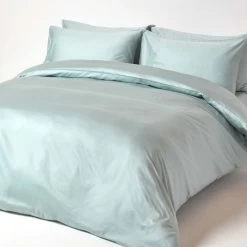 Duck Egg Blue Organic Cotton Duvet Cover Set 400 Thread Count