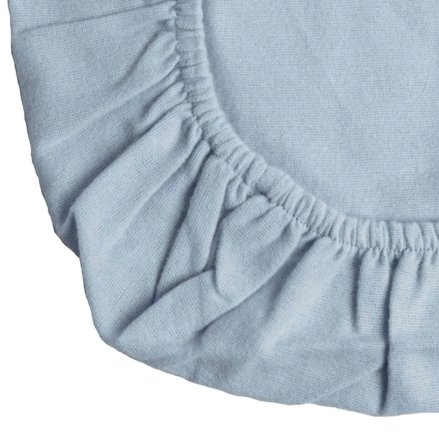 Blue Brushed Cotton Fitted Cot Sheet Pair 100% Cotton - Image 2