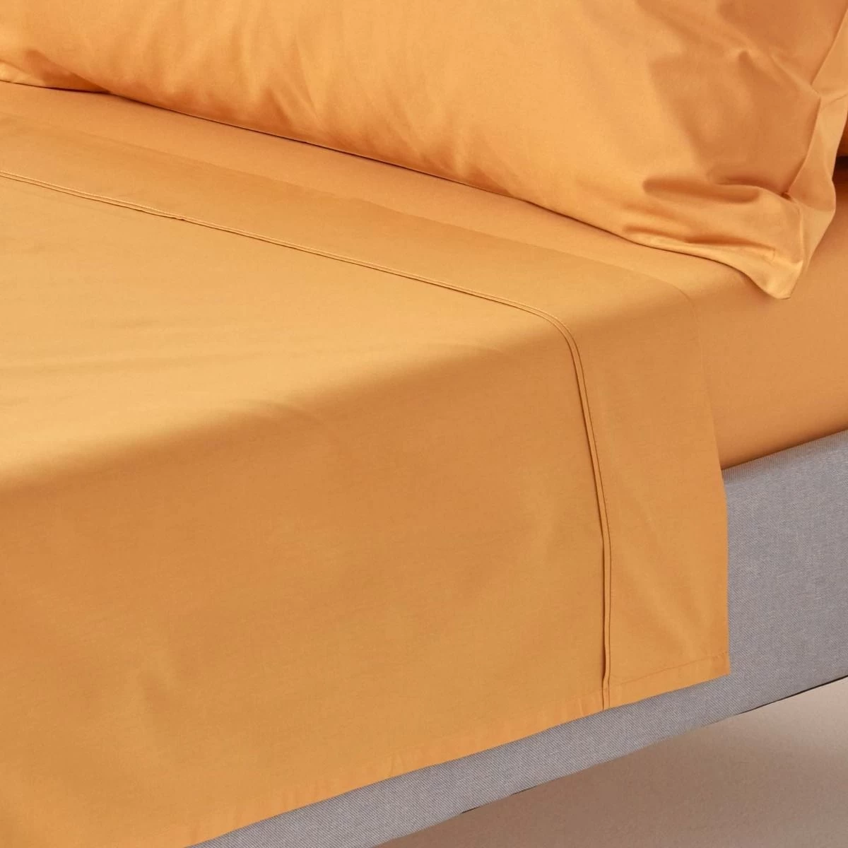 Mustard Yellow Egyptian Cotton Flat Sheet 200 Thread Count