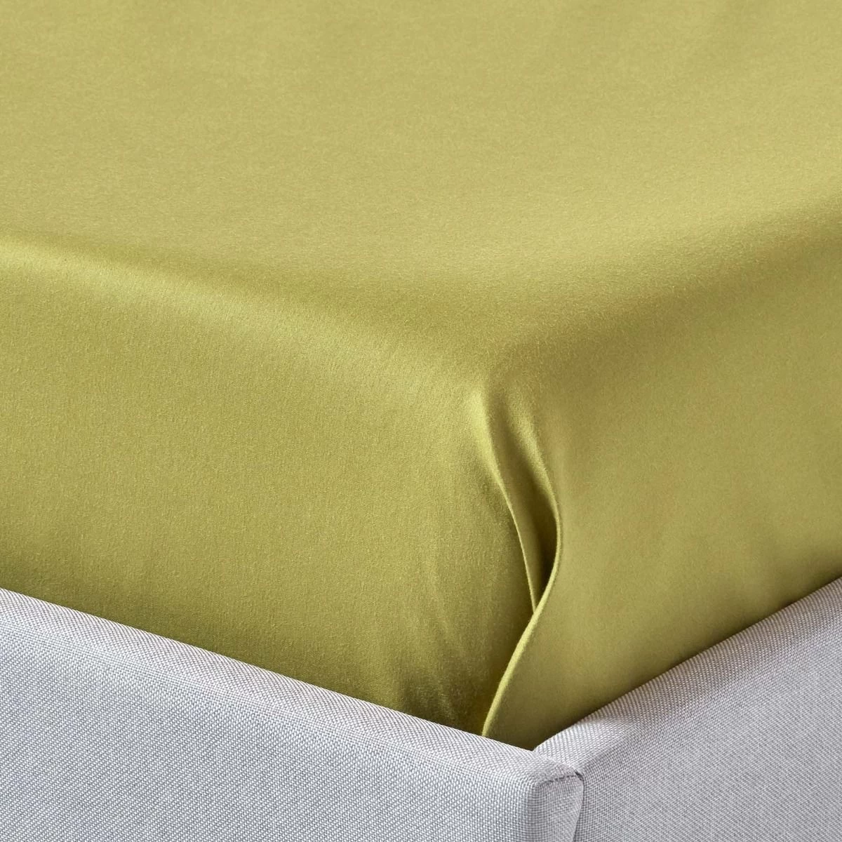 Olive Green Egyptian Cotton Flat Sheet 1000 Thread Count - Image 3