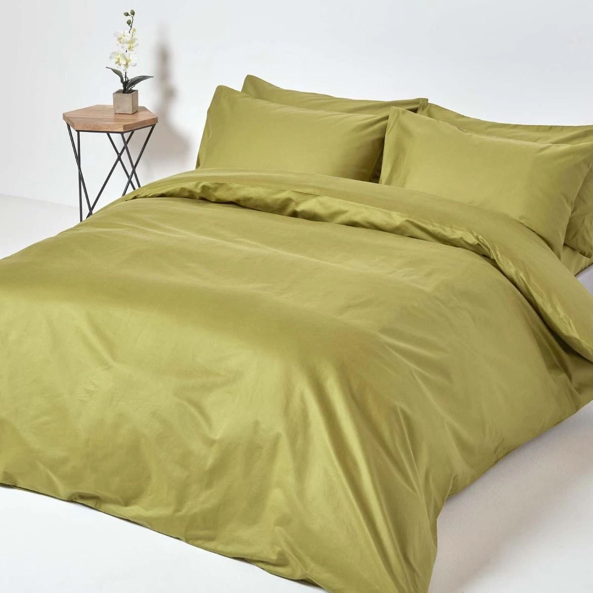 Olive Green Egyptian Cotton Flat Sheet 1000 Thread Count - Image 4