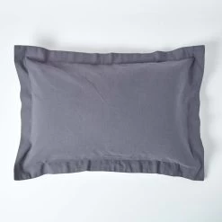 Dark Grey Linen Oxford Pillowcase, King