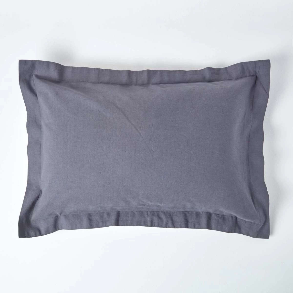 Dark Grey Linen Oxford Pillowcase, King