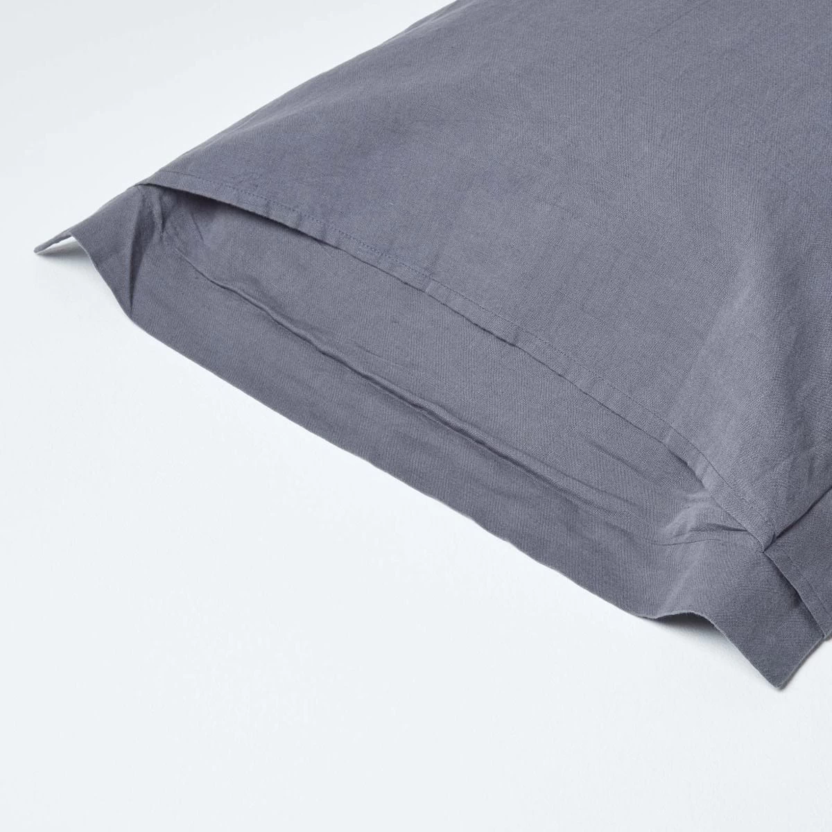 Dark Grey Linen Oxford Pillowcase, King - Image 3