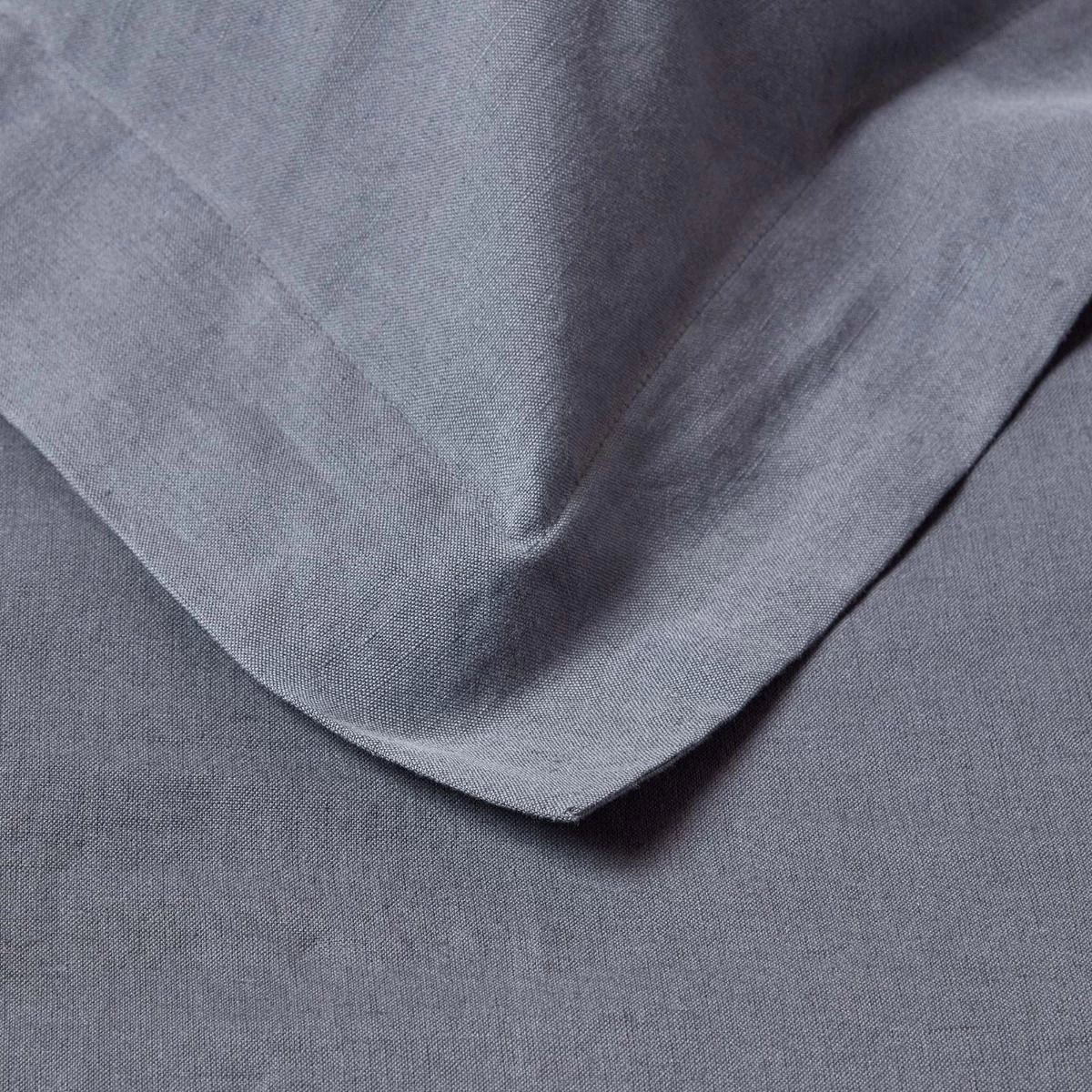 Dark Grey Linen Oxford Pillowcase, King - Image 6