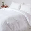 White Soft Portuguese Brushed Cotton Duvet Cover Set, Single
