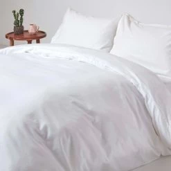 White Soft Portuguese Brushed Cotton Duvet Cover Set, Single