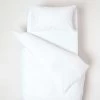 White Organic Cotton Cot Bed Duvet Cover Set 400 Thread Count