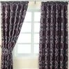 Blue And Red Jacquard Curtain Geometric Diamond Design Fully Lined