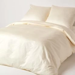 Cream European Size Organic Cotton Duvet Cover Set 400 TC