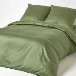 Moss Green European Size Organic Cotton Duvet Cover Set, 400 TC