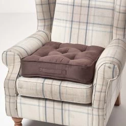 Chocolate Brown Faux Suede Armchair Booster Cushion