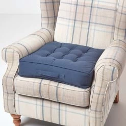 Navy Blue Cotton Armchair Booster Cushion