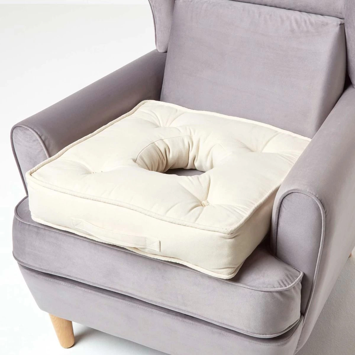 Cream Orthopaedic Cotton Armchair Booster Cushion