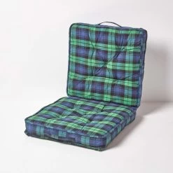 Blackwatch Tartan Cotton Travel Support Booster Cushion