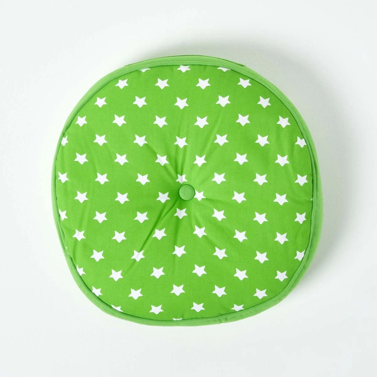 Green Stars Round Floor Cushion - Image 3