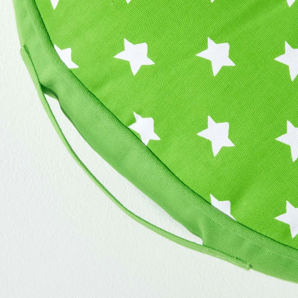 Green Stars Round Floor Cushion - Image 4