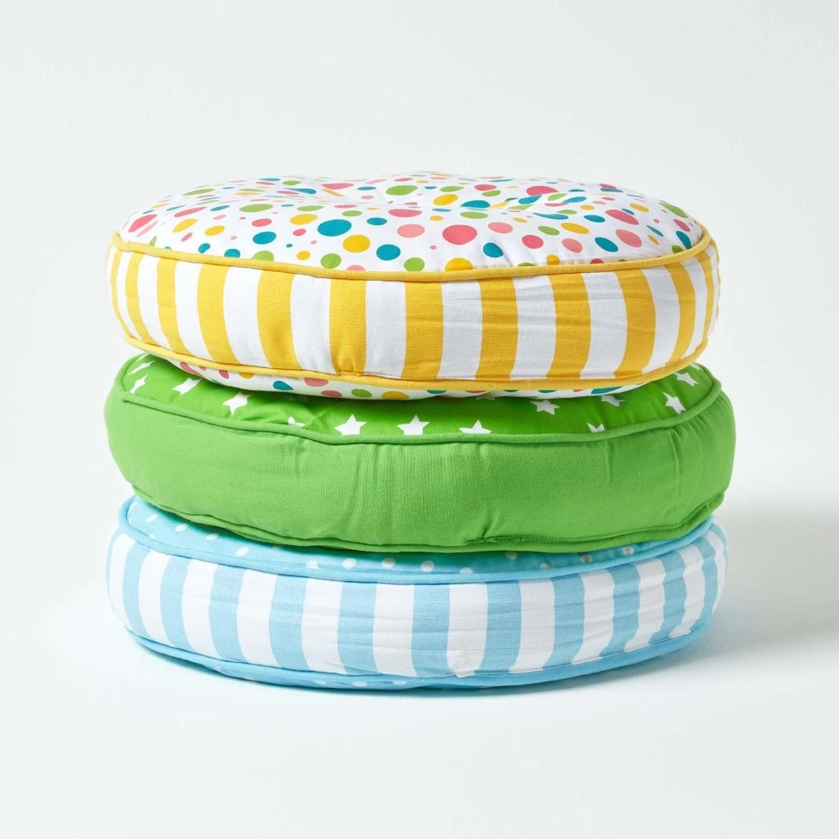 Green Stars Round Floor Cushion - Image 6