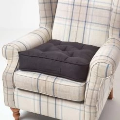 Black Faux Suede Armchair Booster Cushion