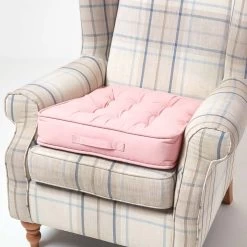 Pink Cotton Armchair Booster Cushion