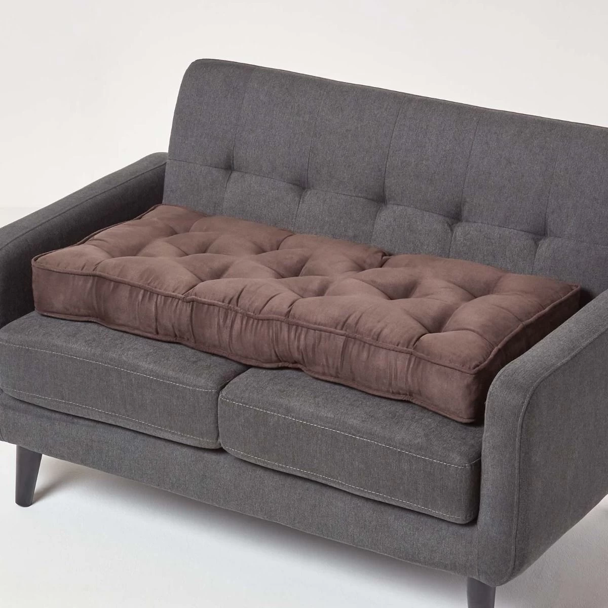 Chocolate Faux Suede 2 Seater Booster Cushion