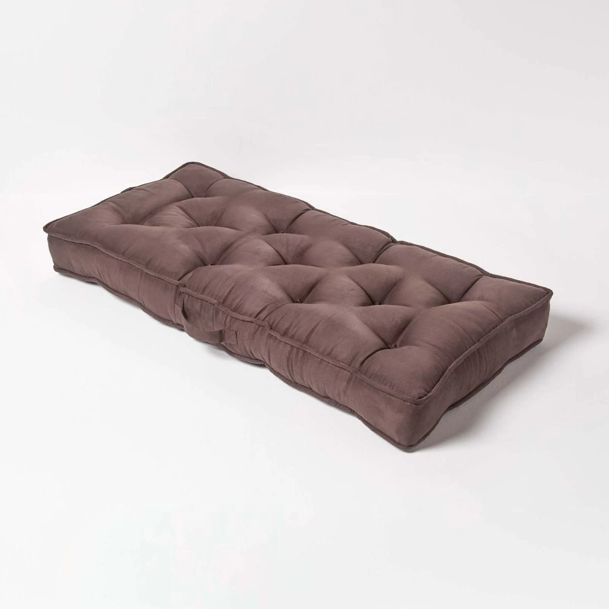Chocolate Faux Suede 2 Seater Booster Cushion - Image 2