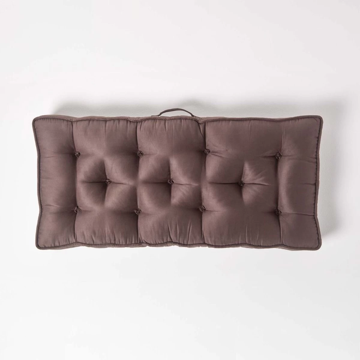 Chocolate Faux Suede 2 Seater Booster Cushion - Image 3