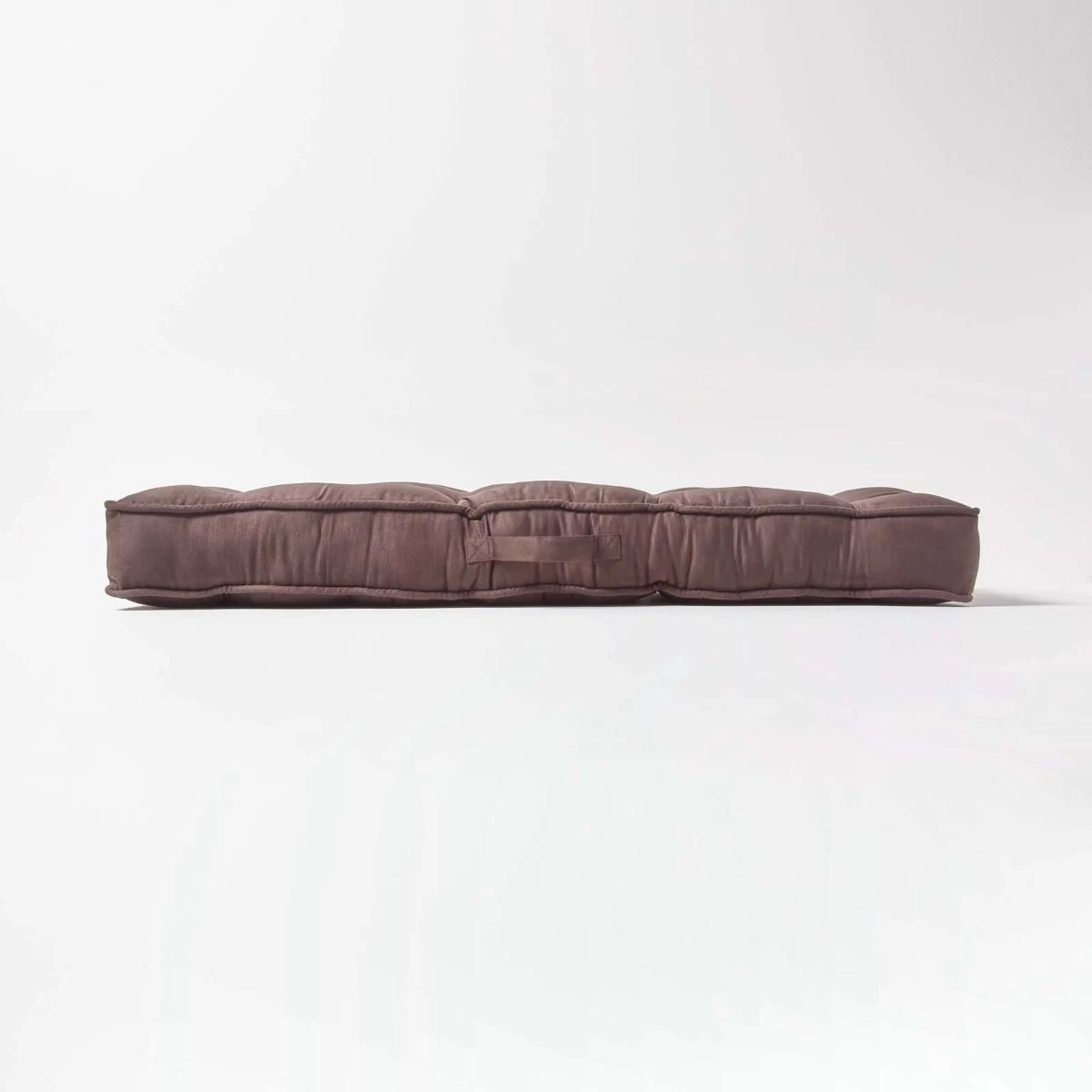 Chocolate Faux Suede 2 Seater Booster Cushion - Image 5