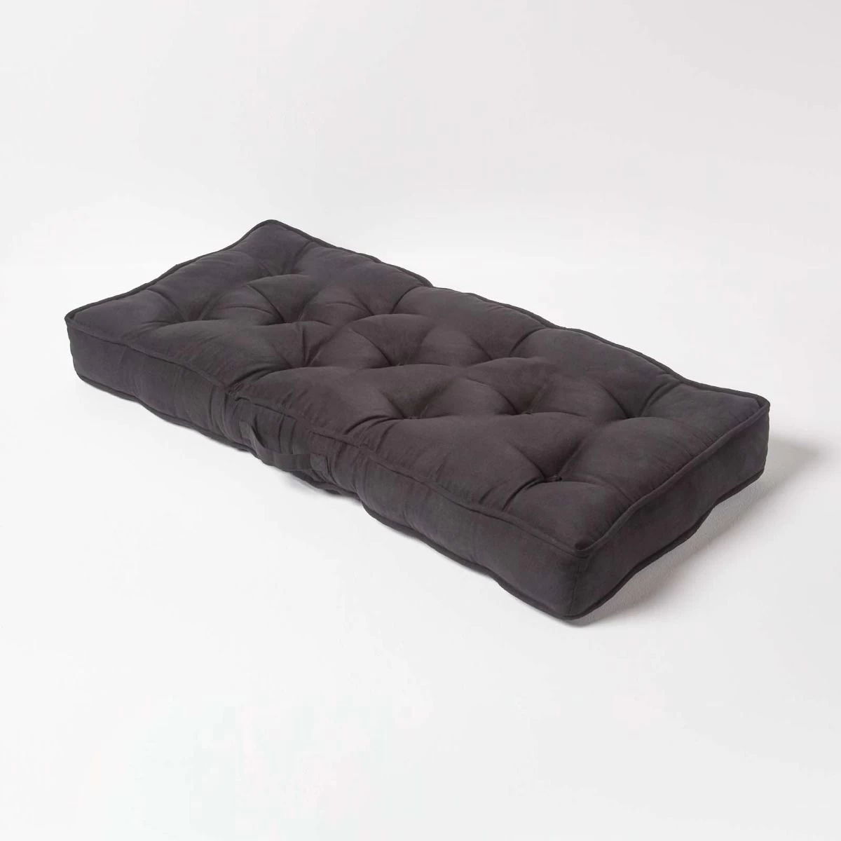 Black Faux Suede 2 Seater Booster Cushion - Image 2