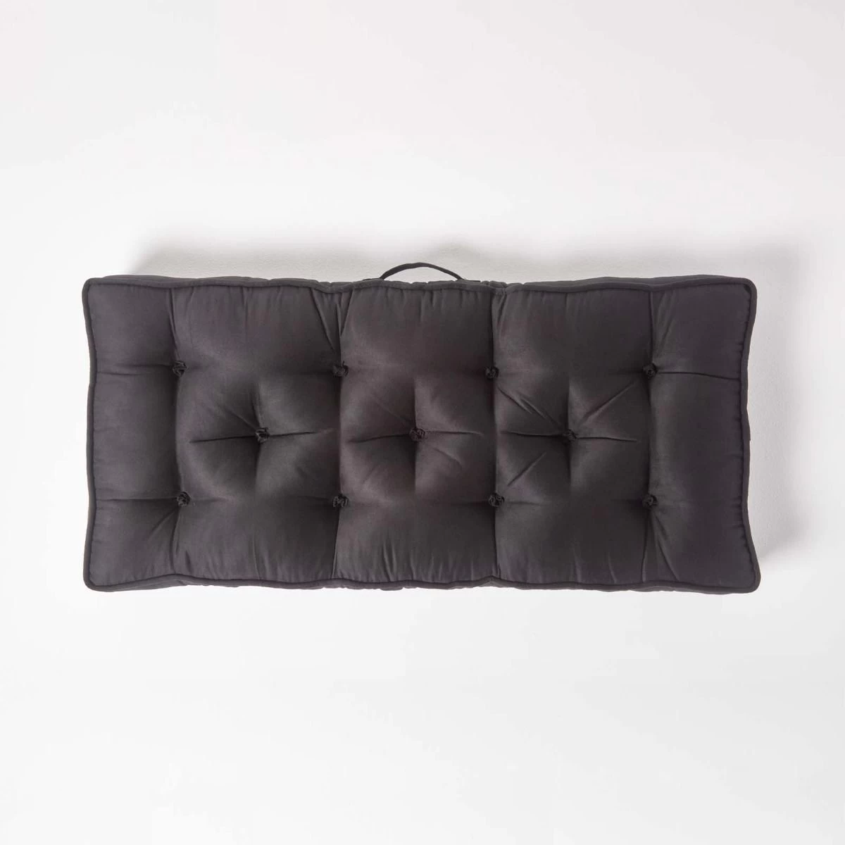 Black Faux Suede 2 Seater Booster Cushion - Image 3
