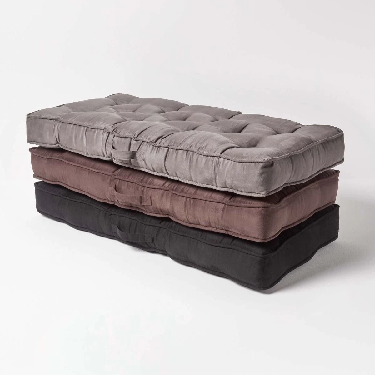 Black Faux Suede 2 Seater Booster Cushion - Image 7
