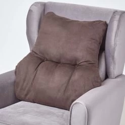 Chocolate Faux Suede Back Support Cushion
