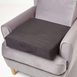 Black Suede Orthopaedic Foam Armchair Booster Cushion