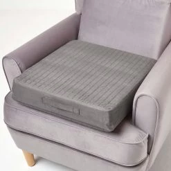 Grey Suede Orthopaedic Foam Armchair Booster Cushion