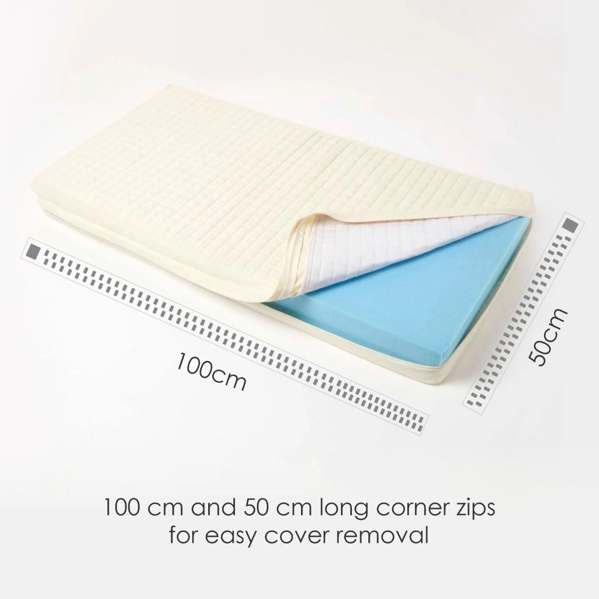 Cream Cotton Orthopaedic Foam 2 Seater Booster Cushion - Image 2