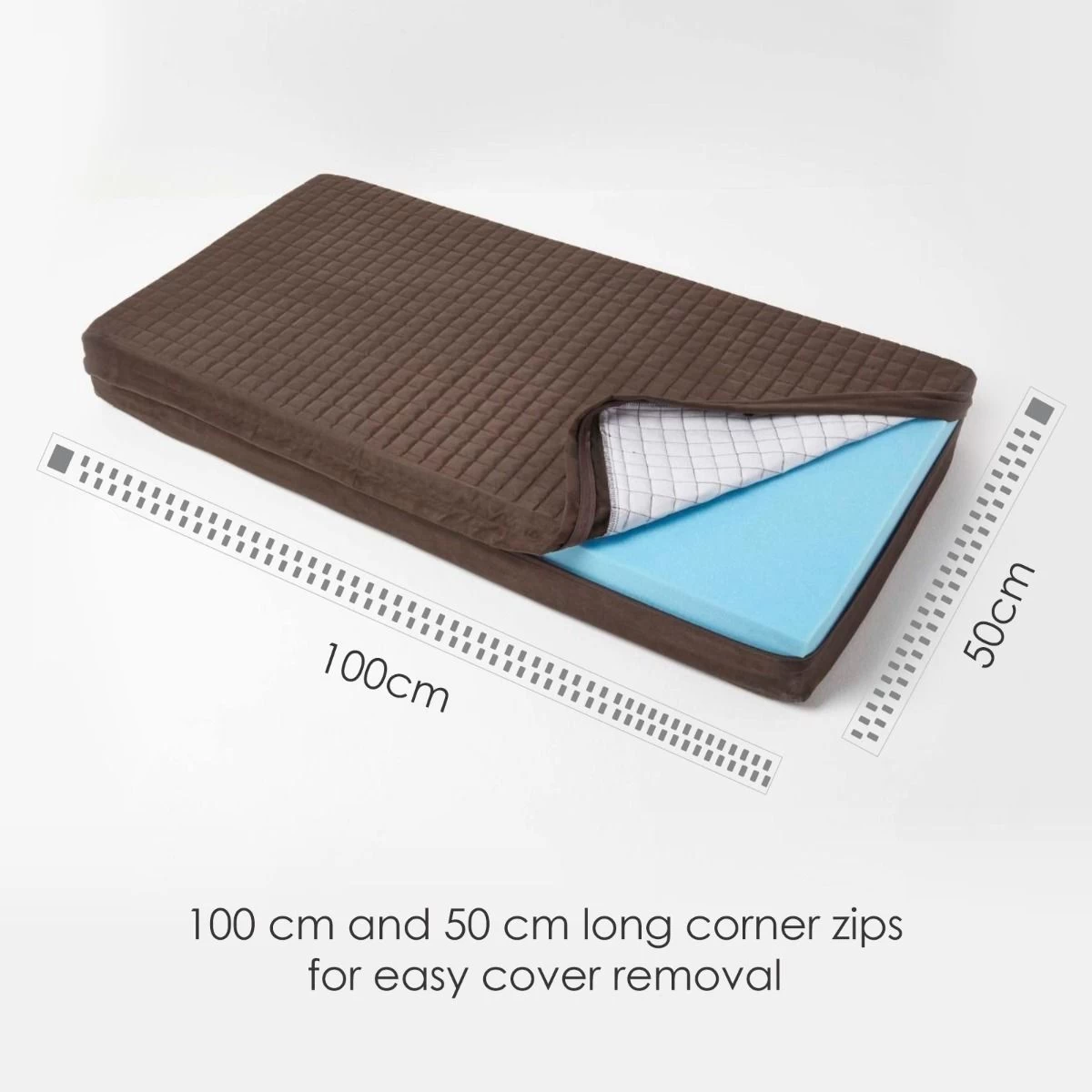 Brown Suede Orthopaedic Foam 2 Seater Booster Cushion - Image 2