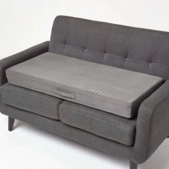Grey Suede Orthopaedic Foam 2 Seater Booster Cushion